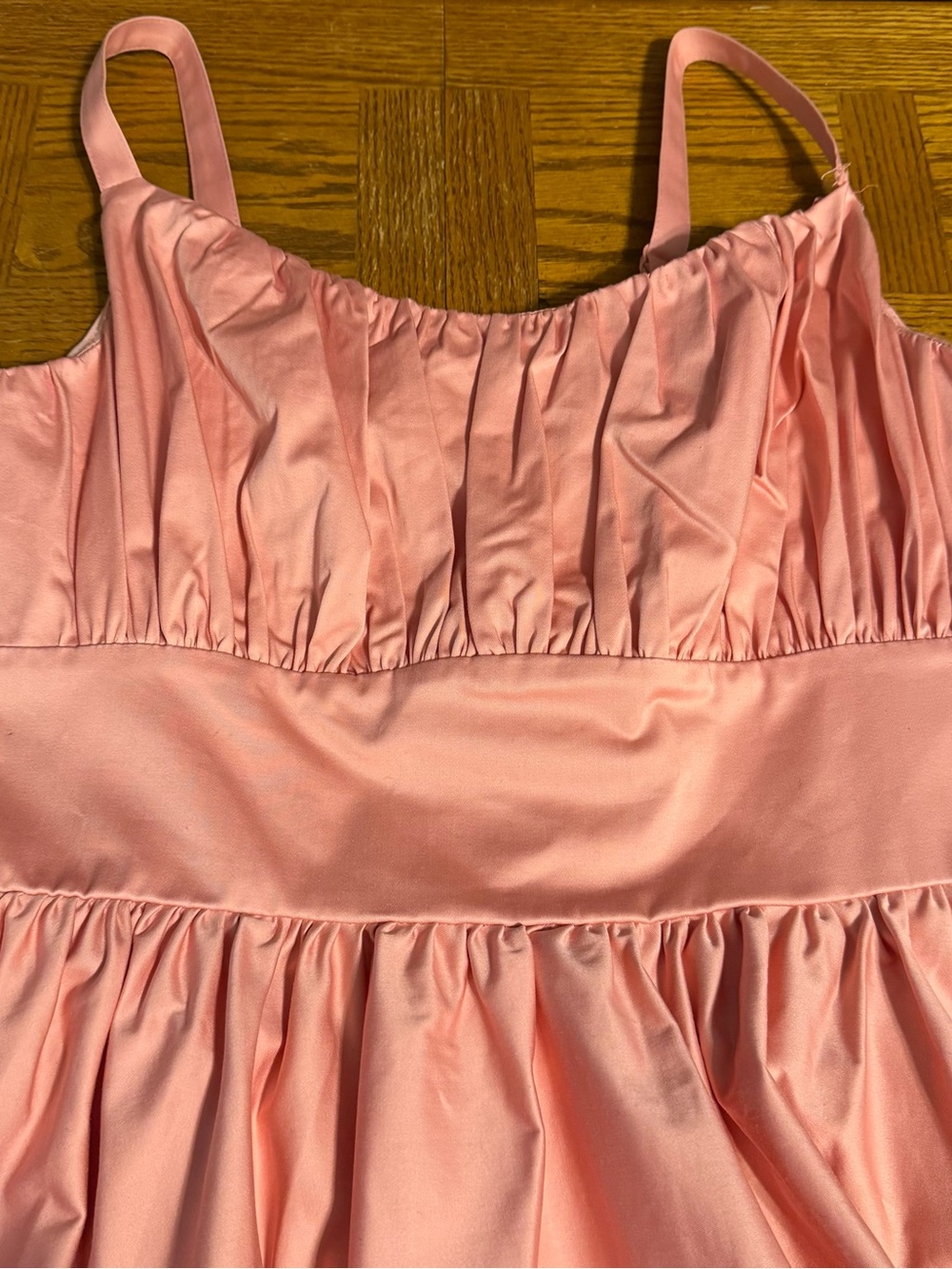 Vixen By Micheline Pitt Ingenue Swing Dress in Blush Pink Sateen XL NWT FLAWED - Picture 5 of 16